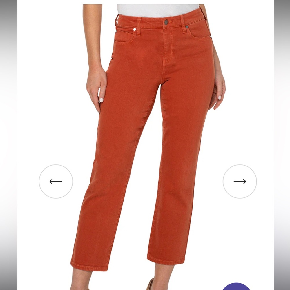 Liverpool Kennedy Straight Crop Jean in Cinnabar NWT